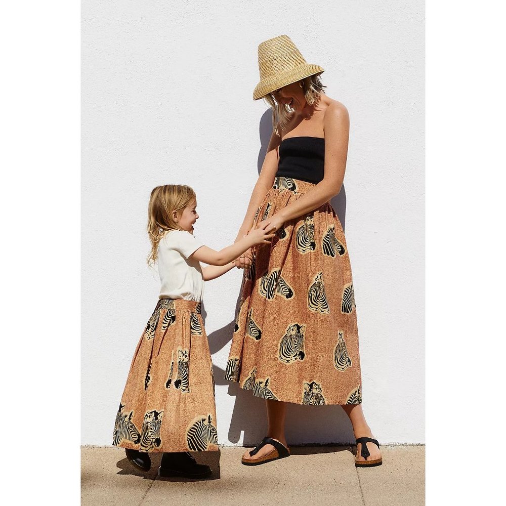 NWT Anthropologie SIKA Zebra A-Line Midi Skirt